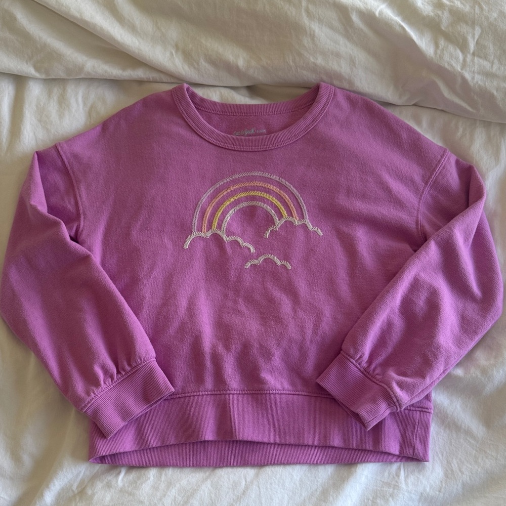 Girls' Lavender Rainbow Sweatshirt - Never Worn, Size 6/7